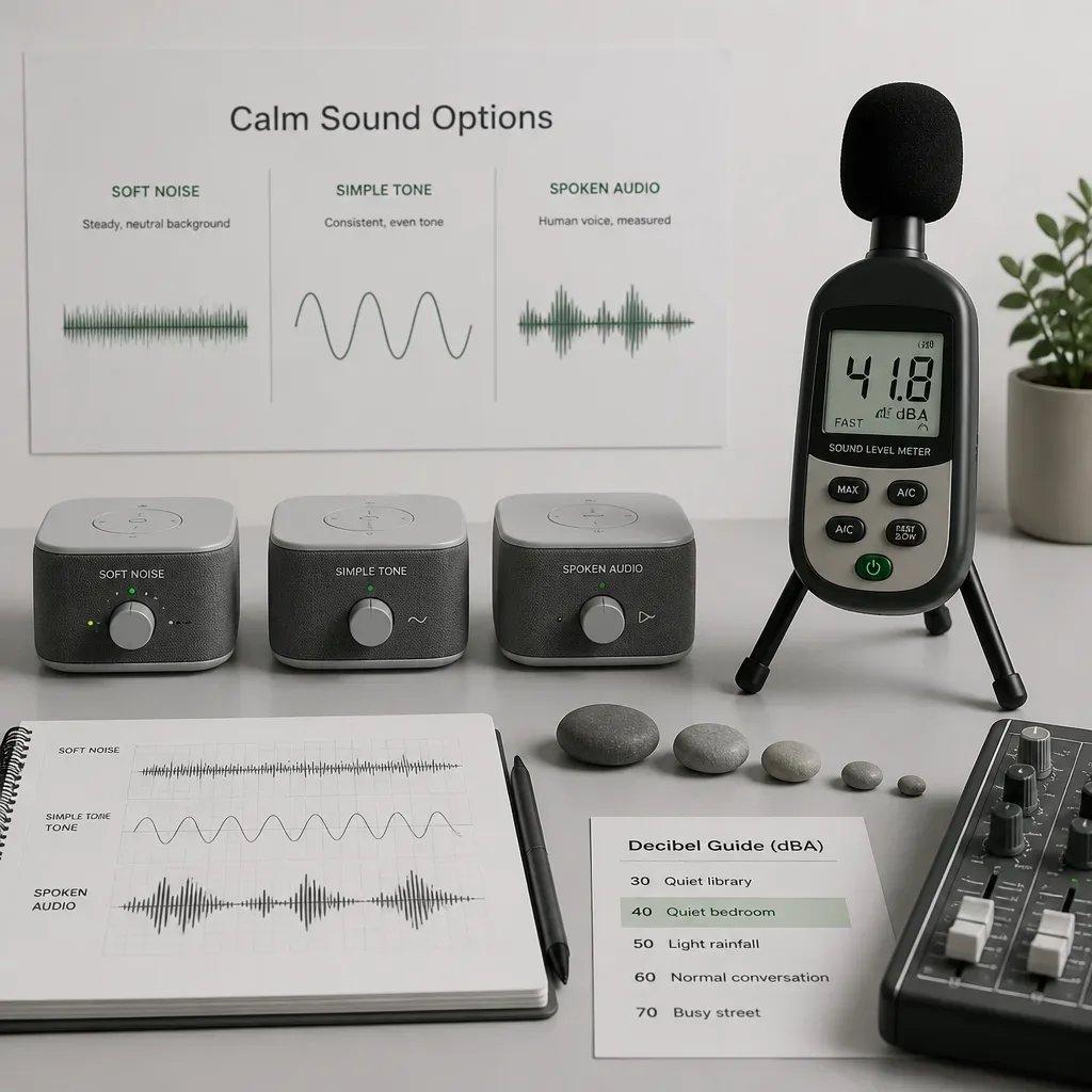 Schlaf-Audio-Optionen bei niedriger Lautstärke gemessen