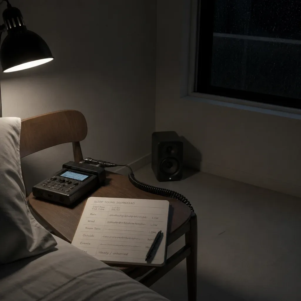 Bedside recorder speaker and sleep sound notes