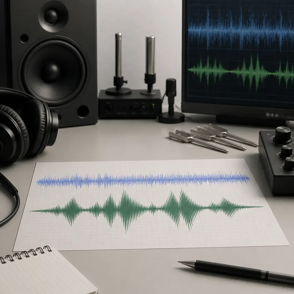 Blue noise waveform overlapping a spoken voice signal