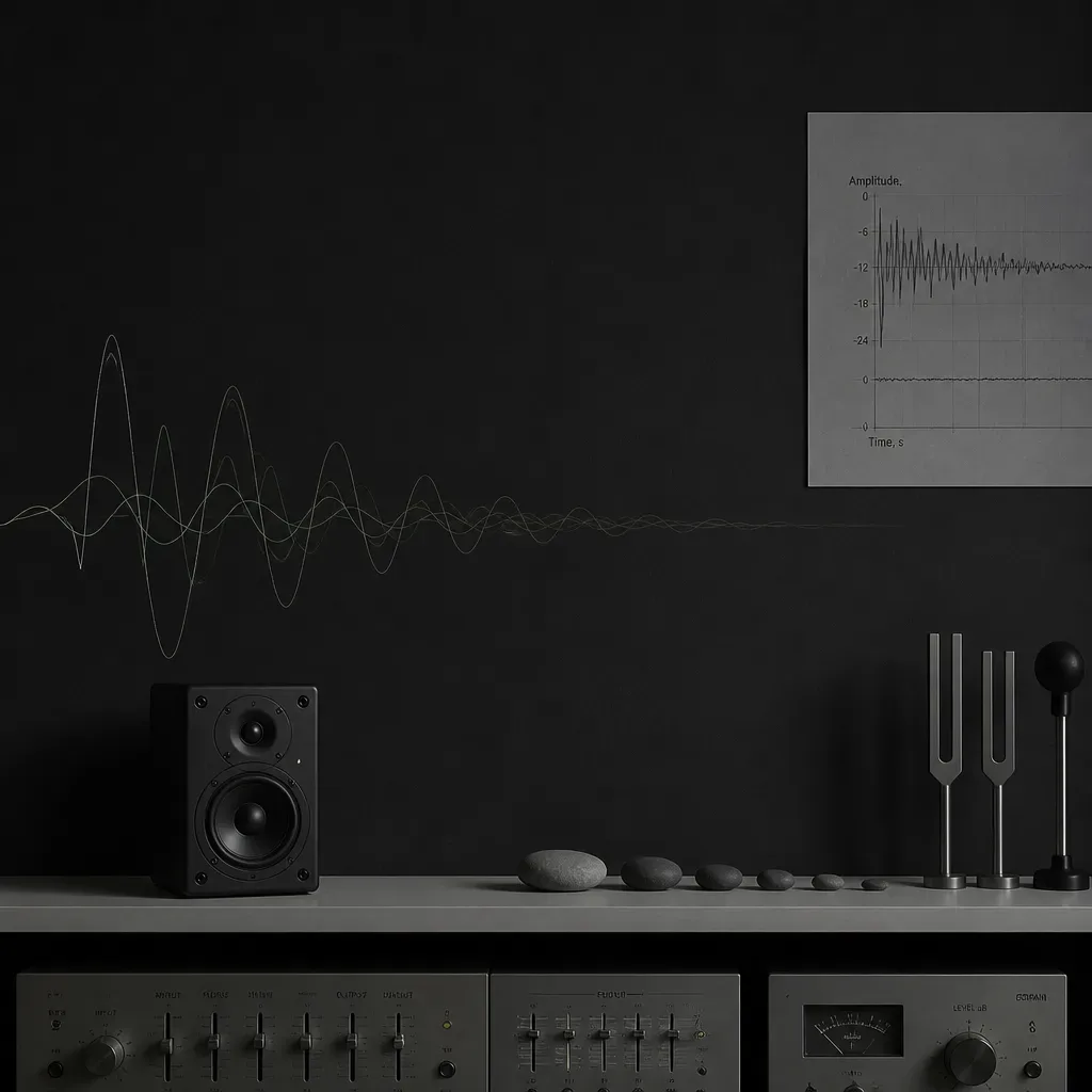 Soft audio waves fading from a bedside speaker