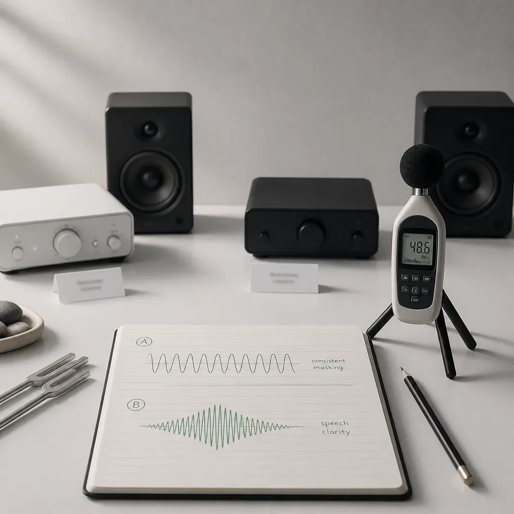 Notebook comparing wave sound and steady noise