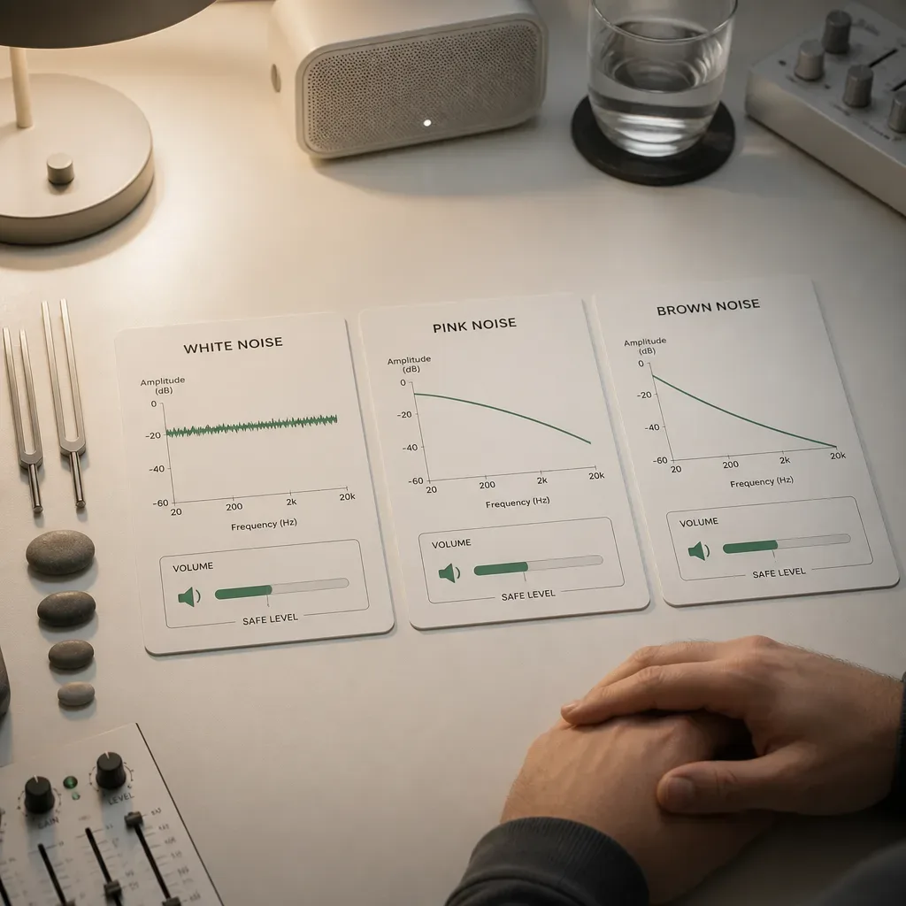 Noise color spectrum cards at low volume