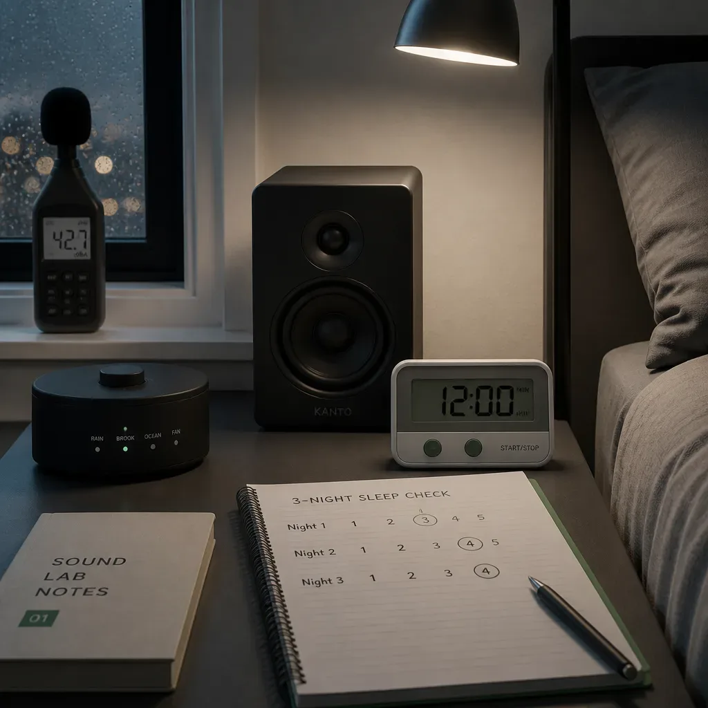 Bedside timer and three-night sleep notes